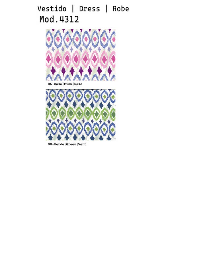 GREEN 344312L PRINTED VISCOSE DRESS for wholesale on Faire1