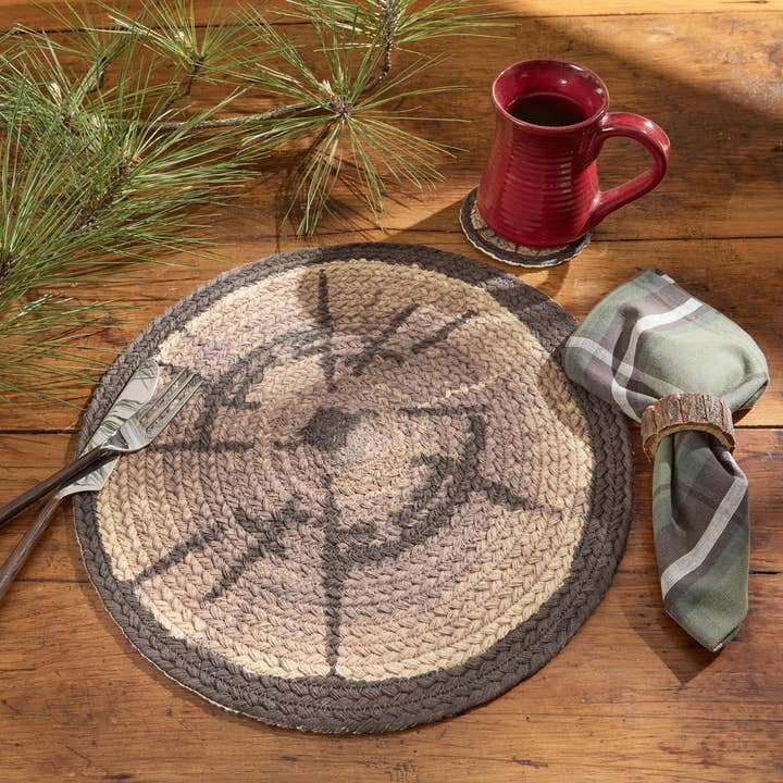 Park Designs - Wholesale Coasters - Wood Slices Print Braided Coaster Set of 44