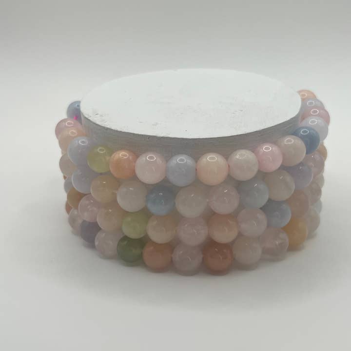 Oils and Auras - Wholesale Beaded Bracelet - Morganite Crystal Bracelet - 8mm Bead4