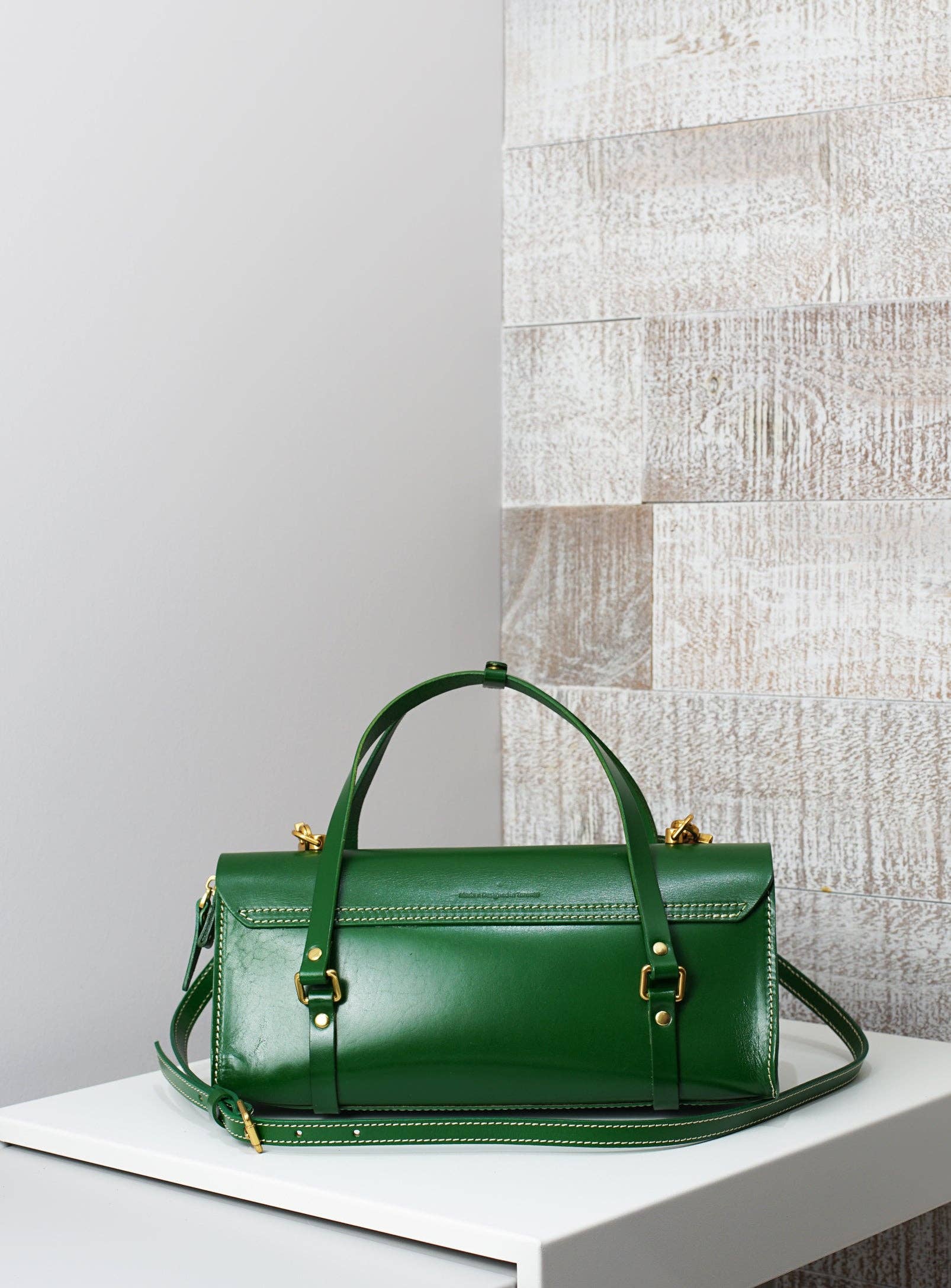 UPPDOO - Wholesale Satchel - Women's - Vive 2.0 Classic Baguette Satchel- Pine Green1