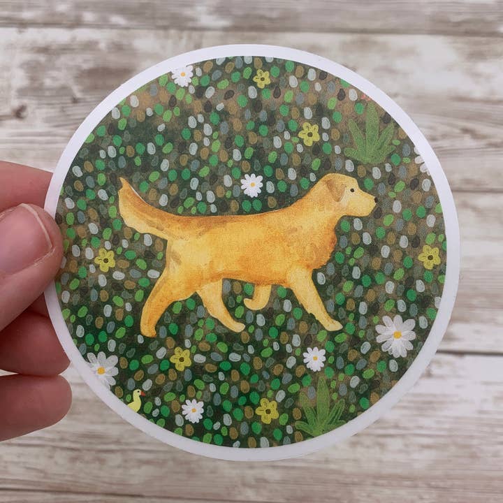 Golden Retriever dog Sticker for wholesale by Samantha Hall Designs