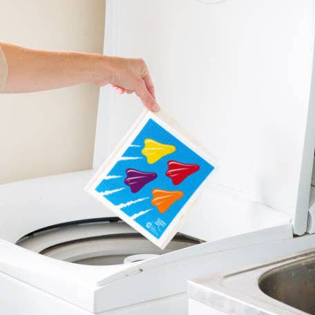 The Green Collective - Wholesale Dishcloth - Red Stripe Swedish Dishcloth Spruce1