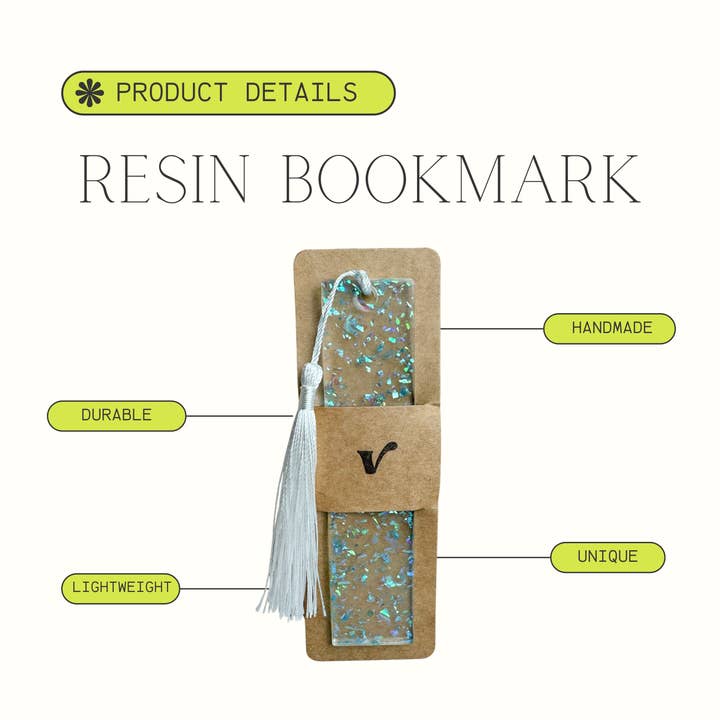 The Vibrant Book Club - Wholesale Bookmark - Shimmer Between the Pages Resin Bookmark2