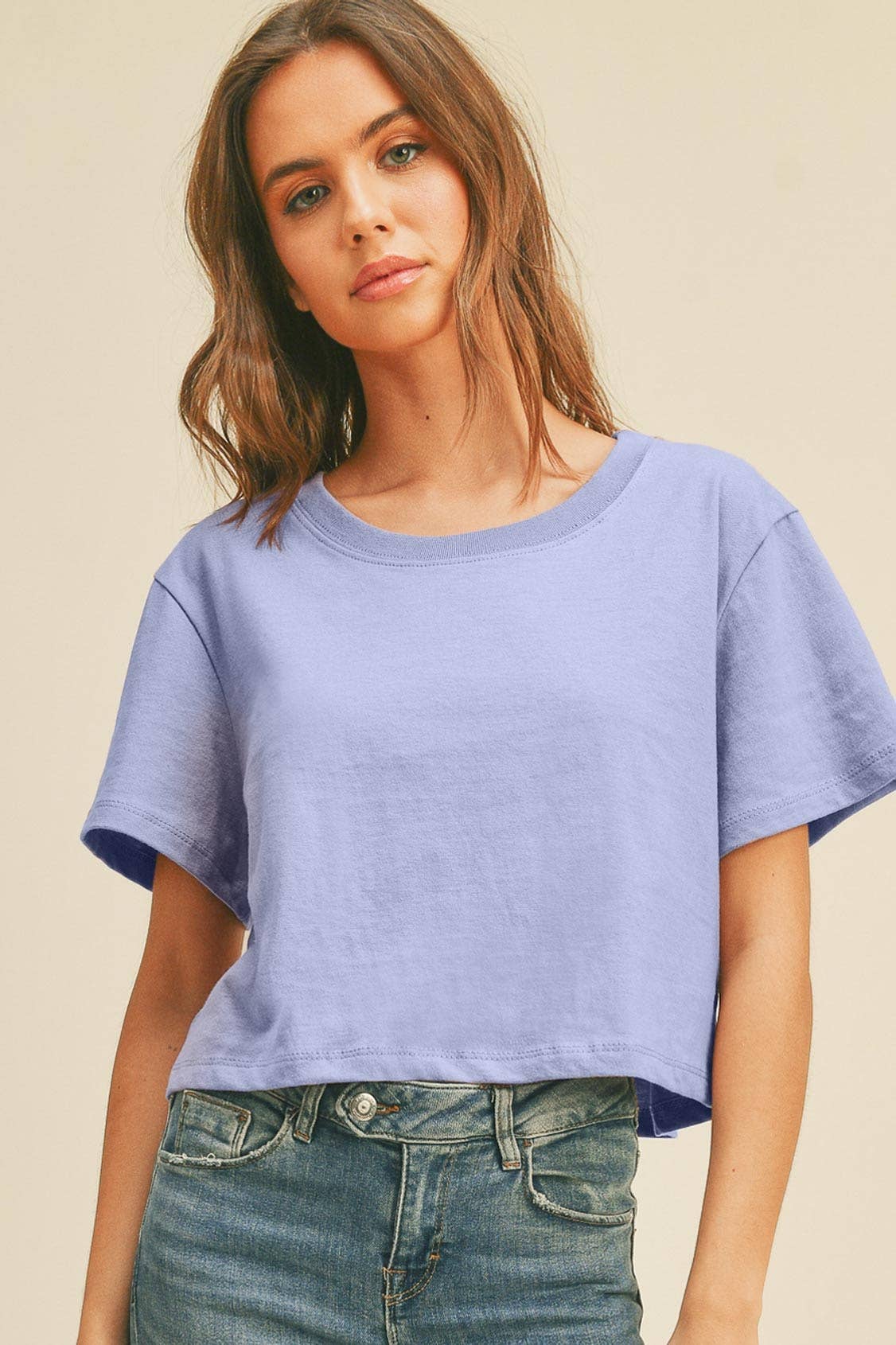 Honestee - Wholesale T-Shirt (Graphic) - Women's - Blank Short Cropped T-Shirt24