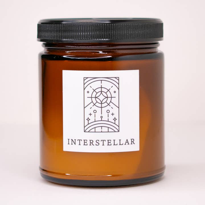 Interstellar 6.8oz Large Fine Fragrance Amber Jar Candle for wholesale by Herland Home