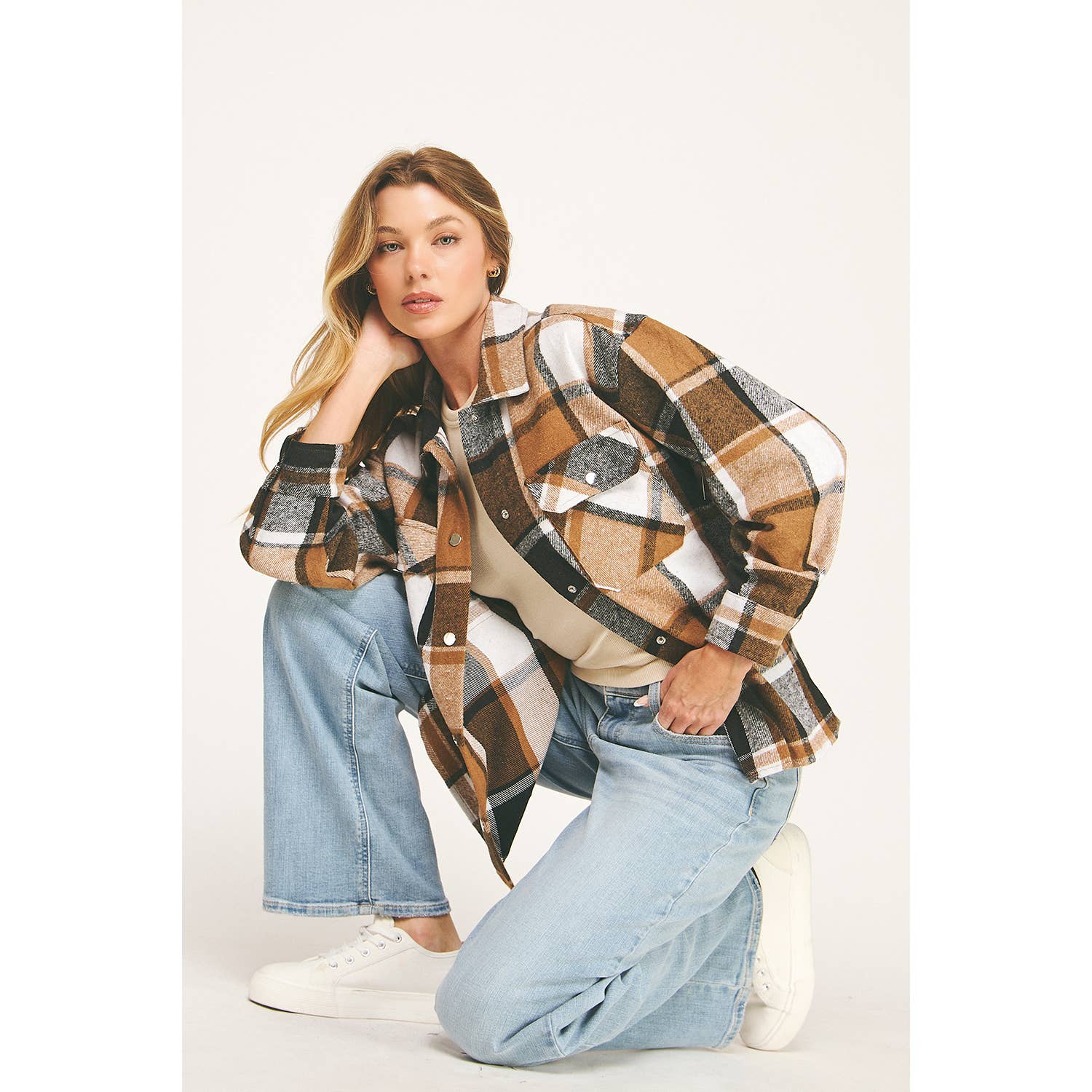 PLAMU KUSCHELIGES CHIC ÜBERGROßES FLANELL-HEMDJACKE für den Großhandel auf Faire8