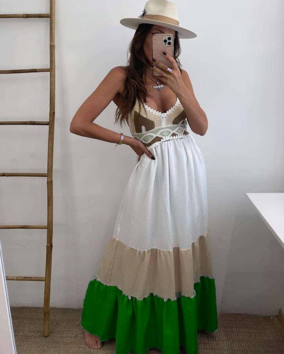 LORIANE - Venta al por mayor Vestido - Mujer - Vestido largo sin mangas bordado, talla única7