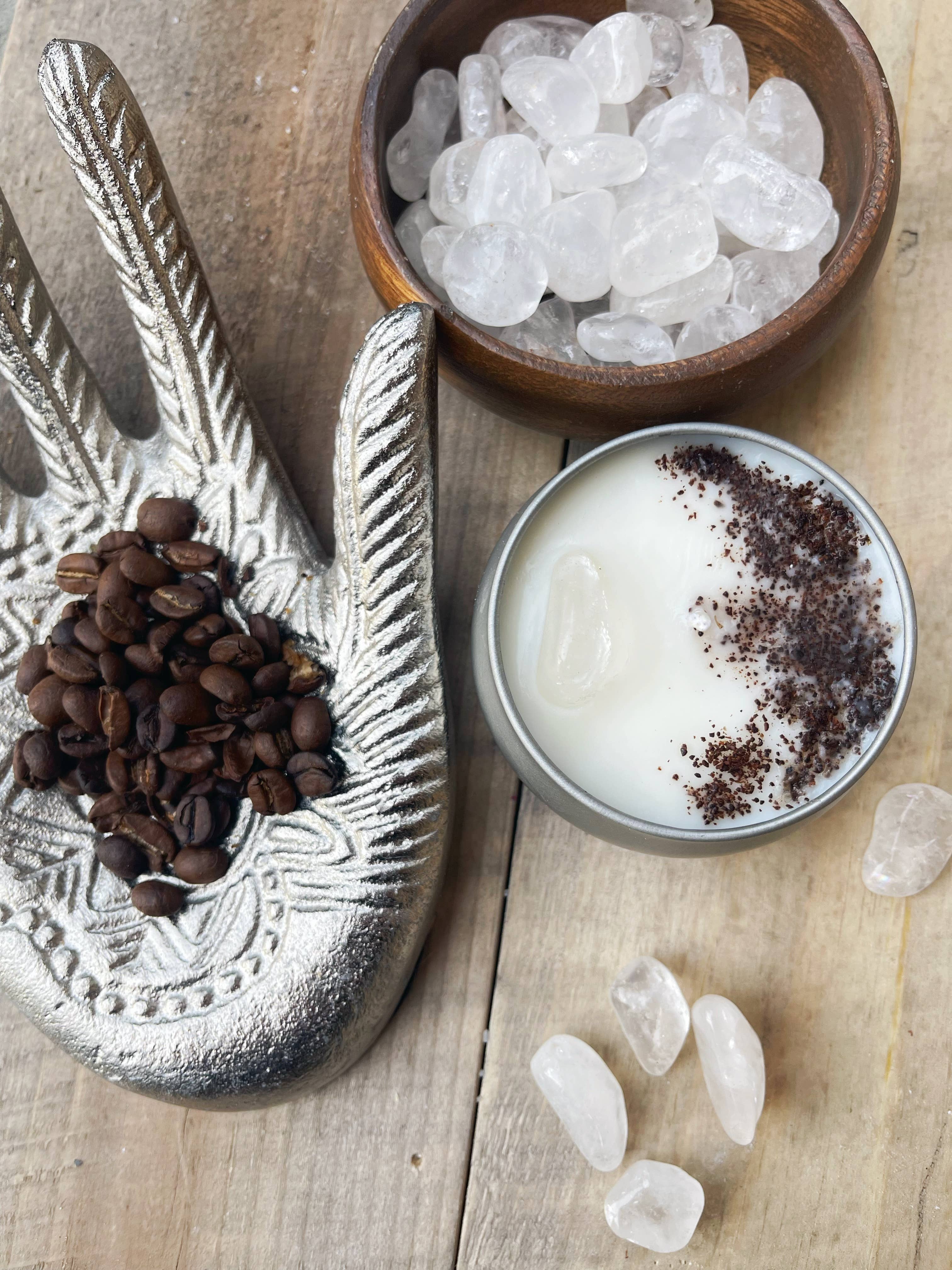 Rage Gems & Jewelry – Engroshandel Glaslys – Crystal Quartz & Kaffe Lys og Stash Jar7