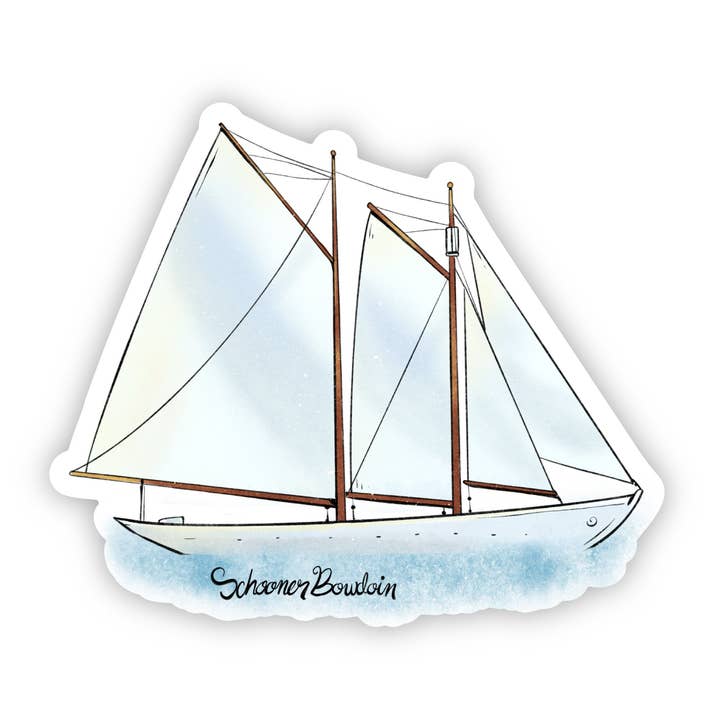 Schooner Bowdoin Maine Boat Sticker for wholesale by Big Moods