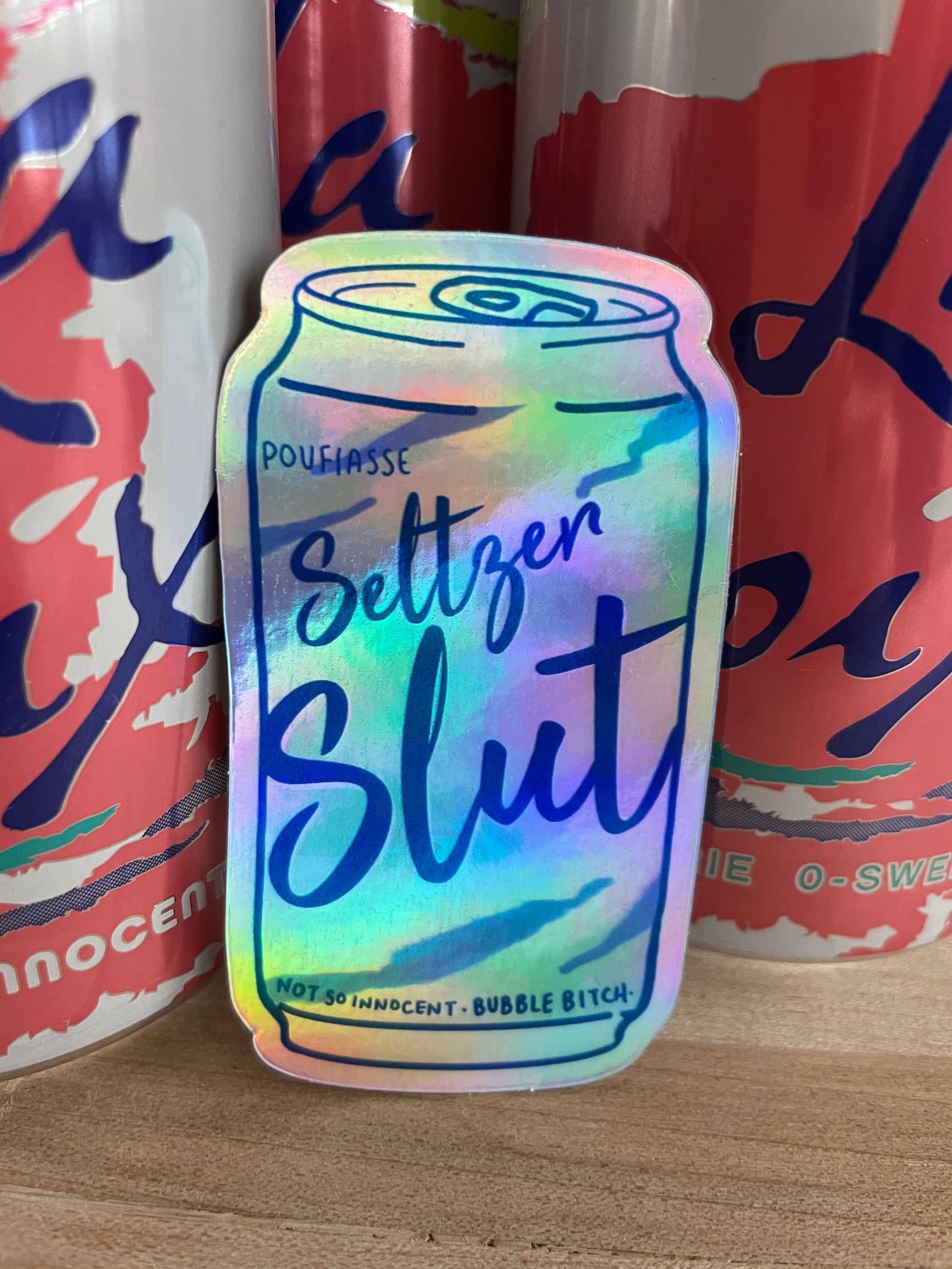 Full Send Studio - Wholesale Sticker - Seltzer Slut Hologram Weatherproof Sticker2