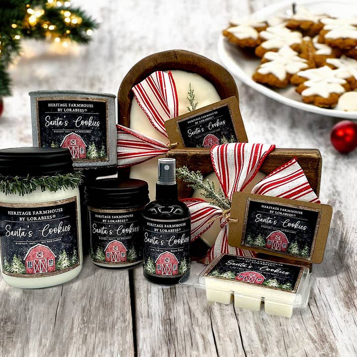 Lorabees - Wholesale Jar/Filled Candle - Santas Cookies Holiday Farmhouse Fragrance Collection