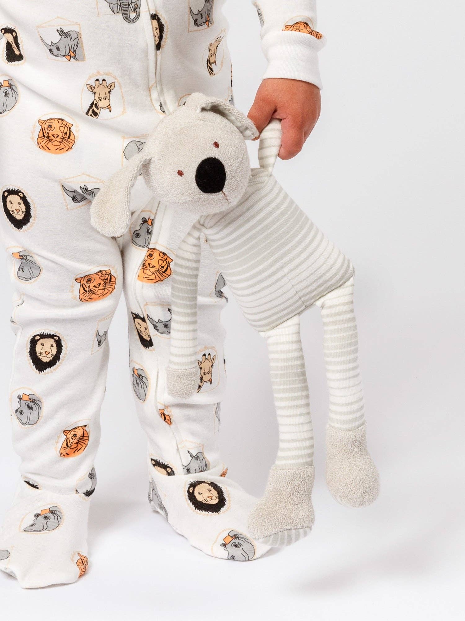 Under the Nile - Wholesale Stuffed/Plush Toy - Kids & Baby - Buddy the Dog - Grey Ombre Stripe1