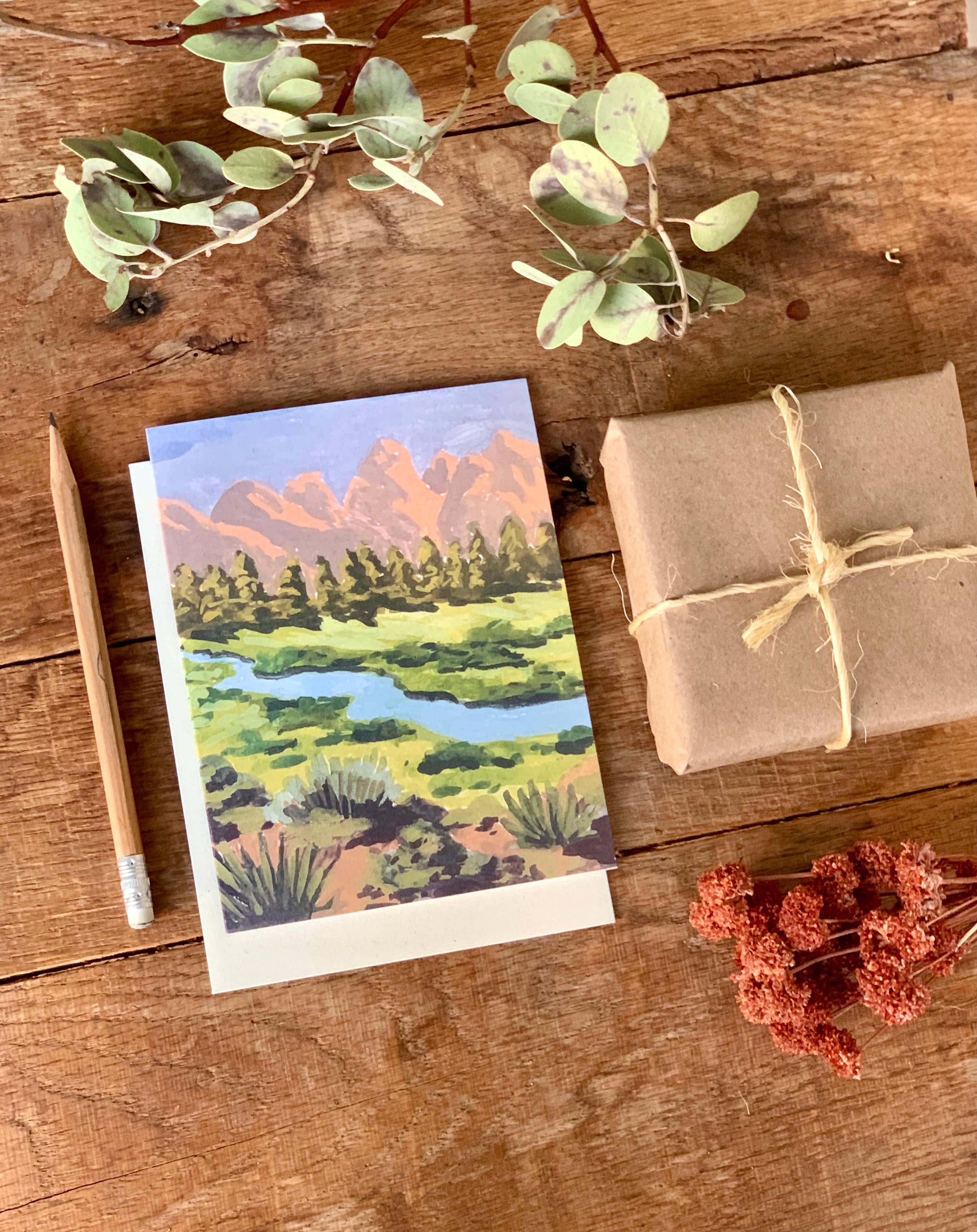Little Salt Wagon - Wholesale Everyday Greeting Card - Western Mountain Pasture Landscape Nature Card2