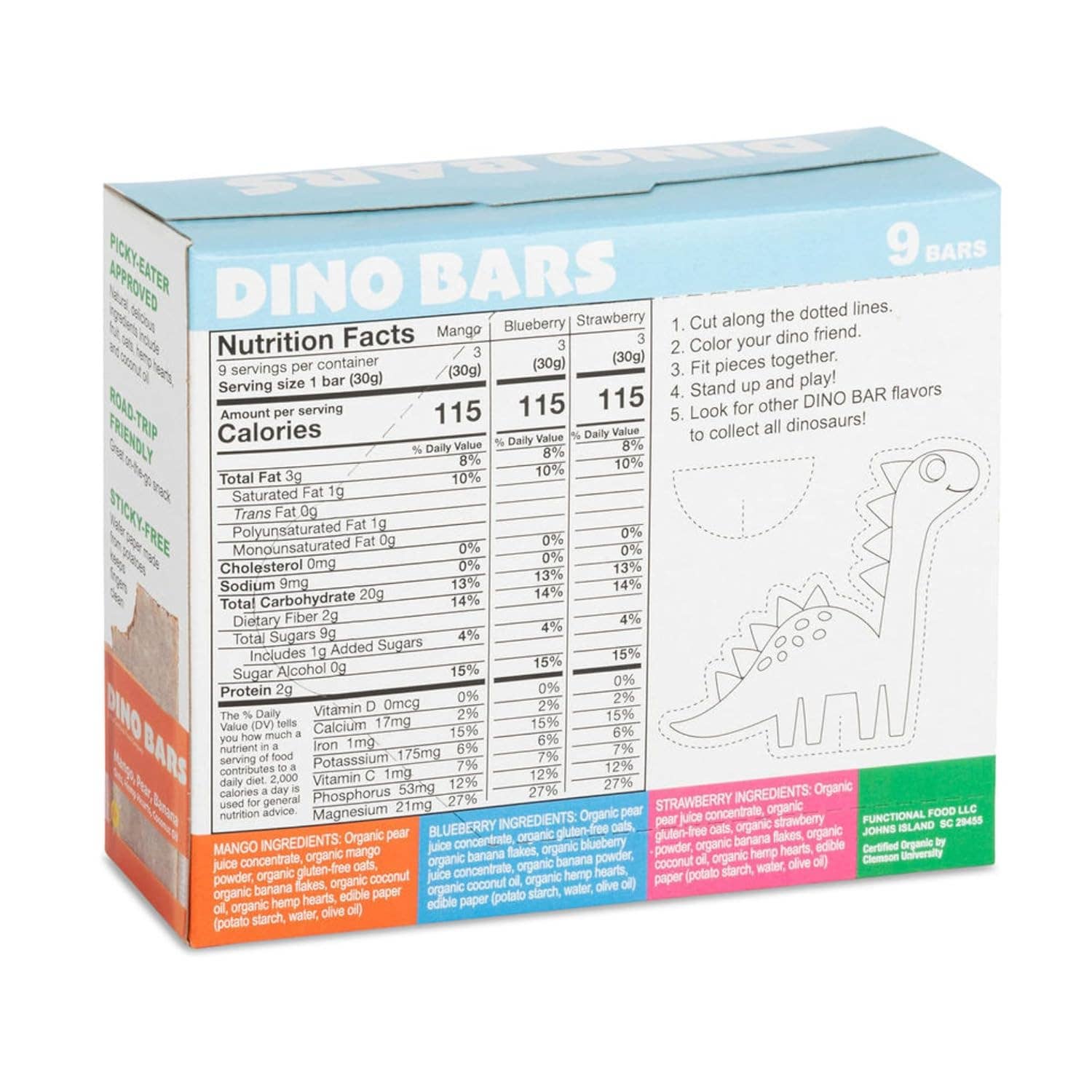 DINO BARS - Wholesale Snack Bar - DB Variety Pack | OG Fruit Flavors (9 pack)1