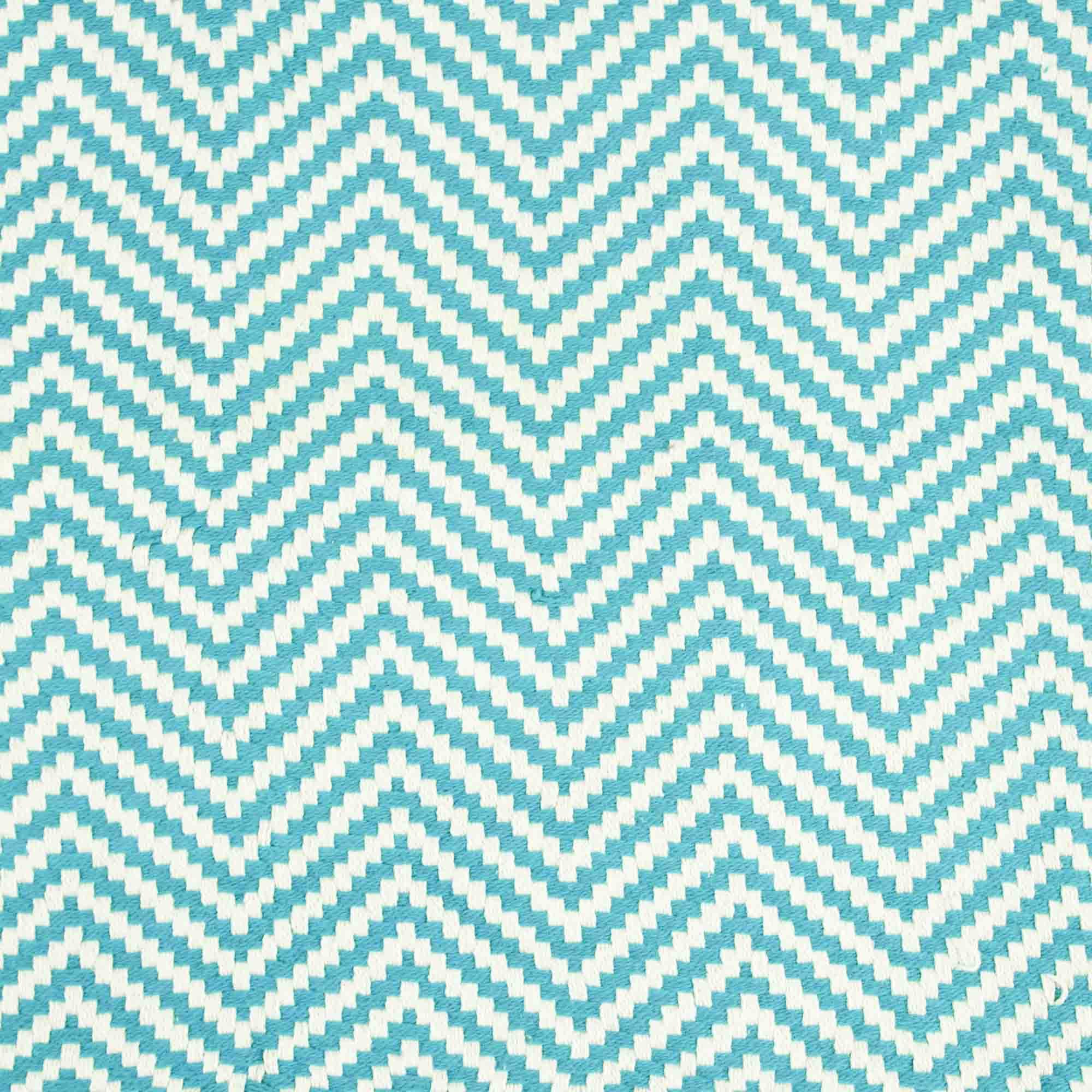 Kantha Decor – wholesale Throw blanket – Cotton Herringbone Throw With Fring-Teal White Zig Zag Lines1