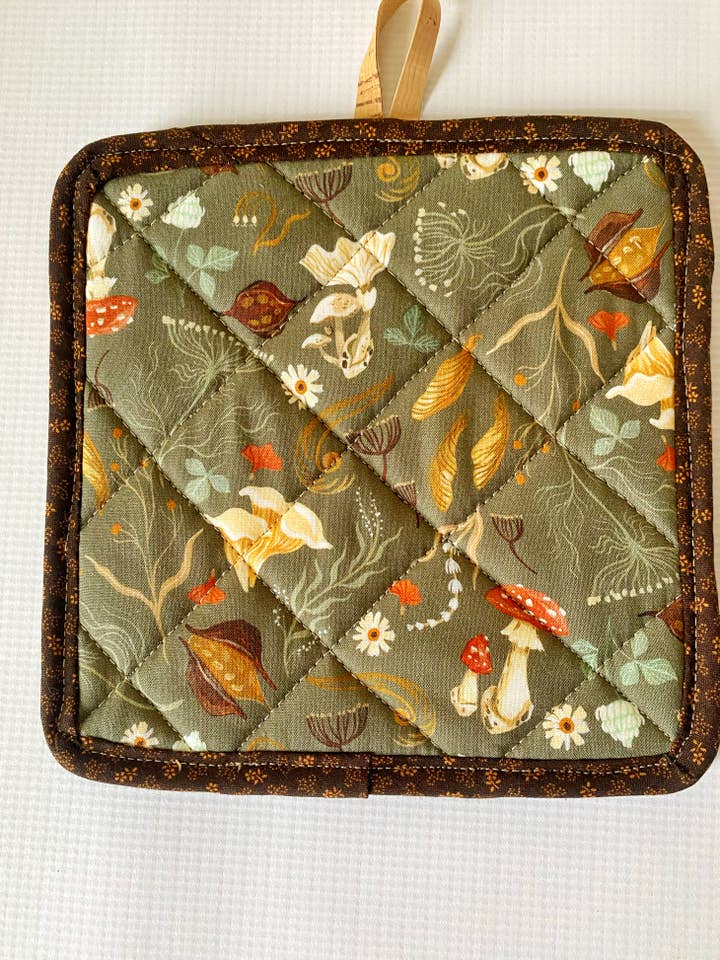 Presina in Sughero e Cotone Foresta di Funghi (senza tasca) per la vendita all'ingrosso da parte di Alma Boheme Handmade