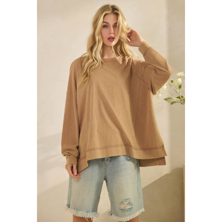 MINERAL WASH CREWNECK SWEATSHIRT (STC7908) for wholesale by Sage + Fig