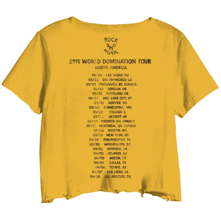VINTAGE YELLOW WEEZER 95' TOUR CROP for wholesale on Faire