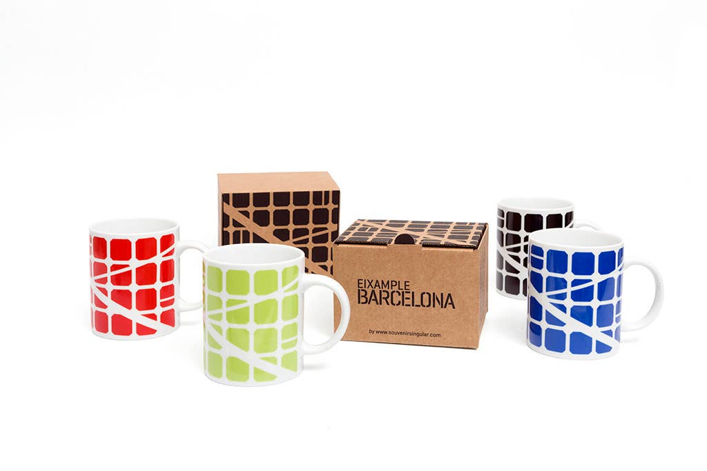Flor de Barcelona - Wholesale Coffee Mug - Taza Barcelona Eixample azul0