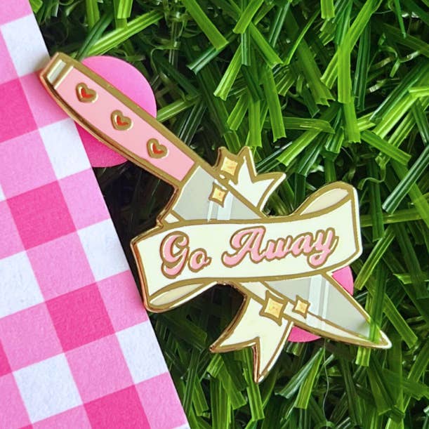Peachie Kei - Wholesale Lapel Pin/Button - Go Away Kawaii Enamel Pin