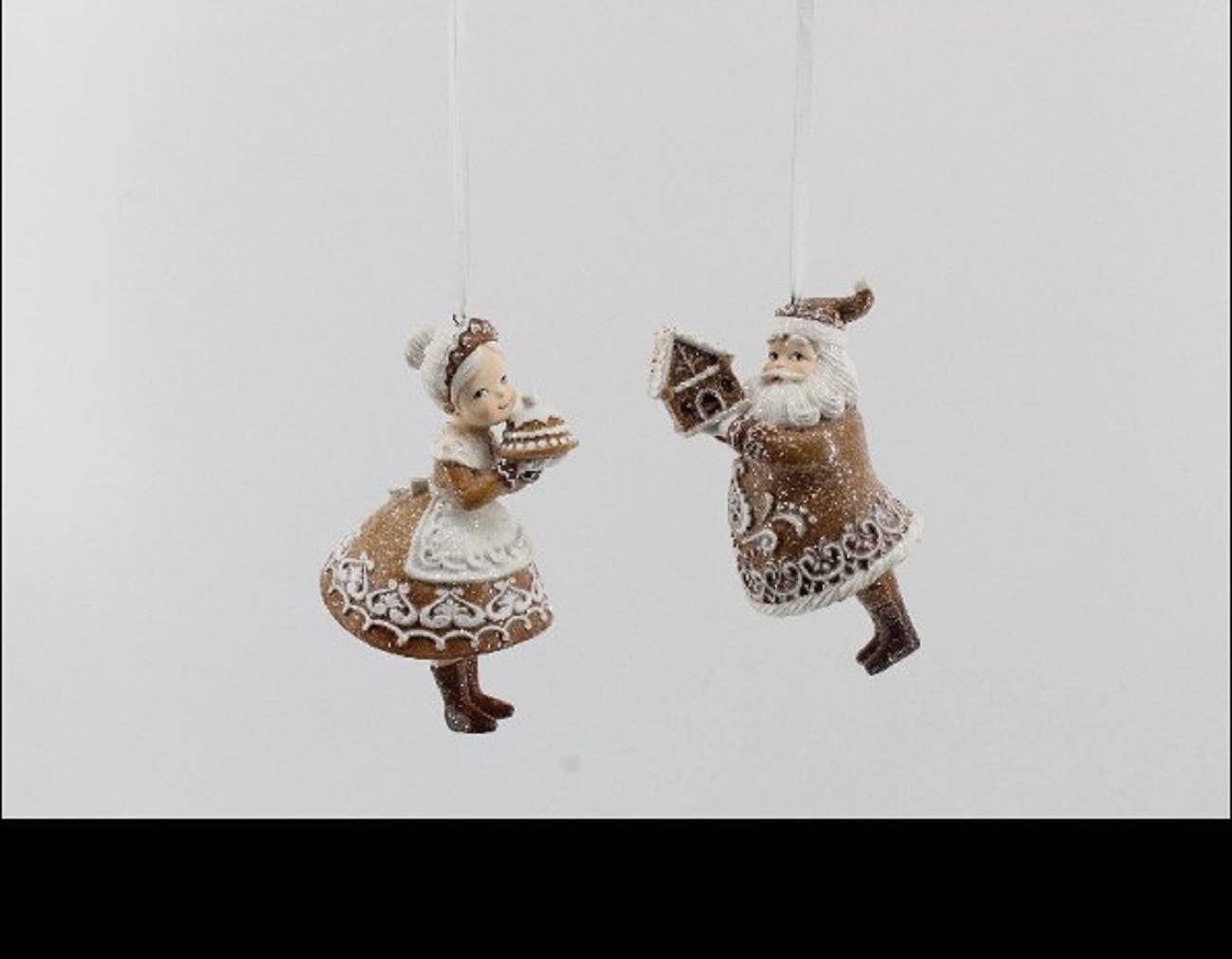 Drew Derose Design - Vendita all'ingrosso Set di decorazioni  - Set di ornamenti 3D Pan di Zenzero Signor e Signora Claus1