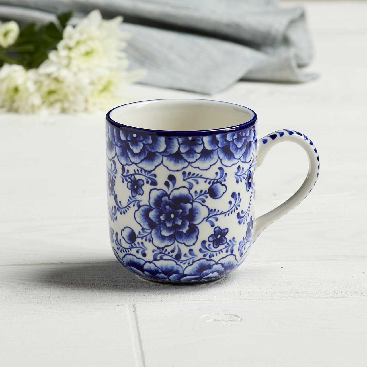 SERRV International - Wholesale Coffee Mug - Indigo Bloom Mug1