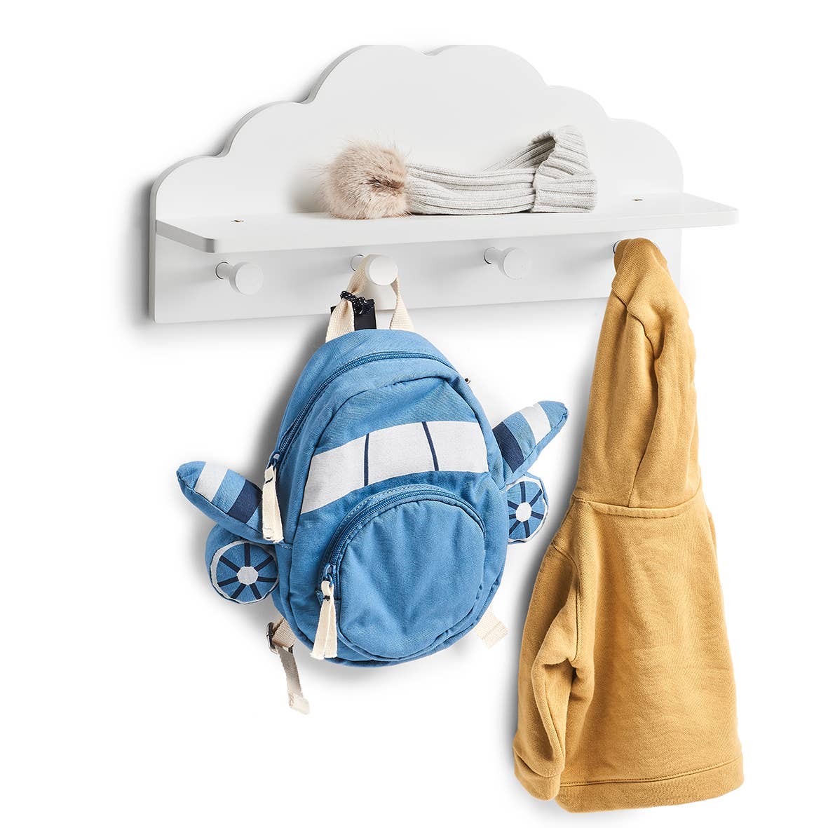 Children's Wall Coat Rack 'Cloud', MDF, White for wholesale on Faire3