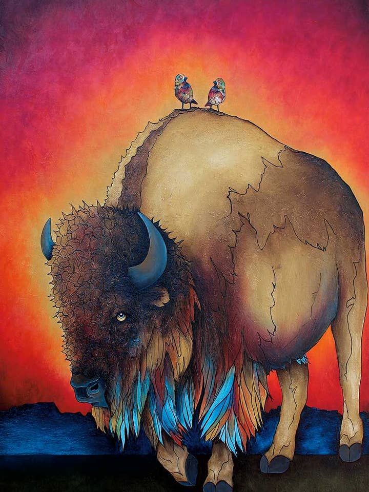 Ruby Dawn by Artist Micqaela Jones Art Print for wholesale by Indigenous Puzzles and Art