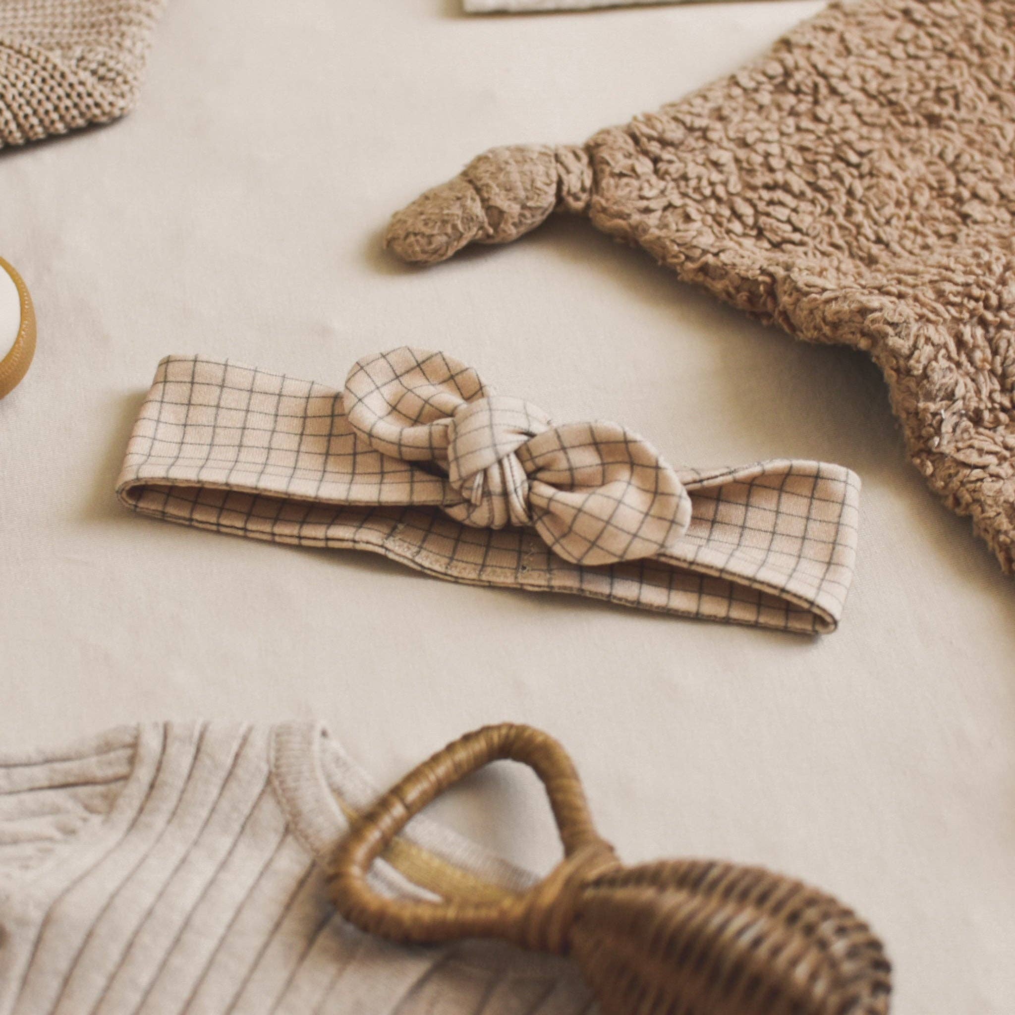 Millinoon - Wholesale Fashion Headband - Baby - Petit Carreau organic cotton knit headband1