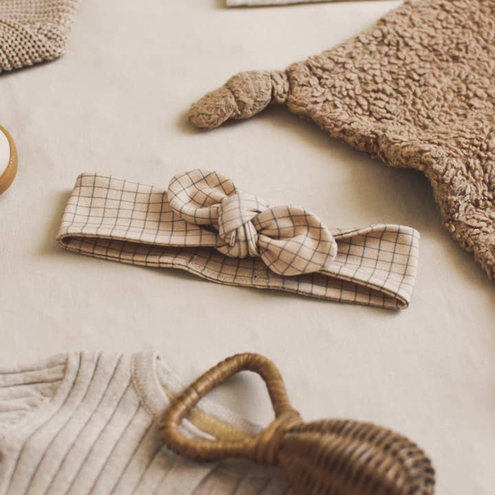 Millinoon - Wholesale Fashion Headband - Baby - Petit Carreau organic cotton knit headband1