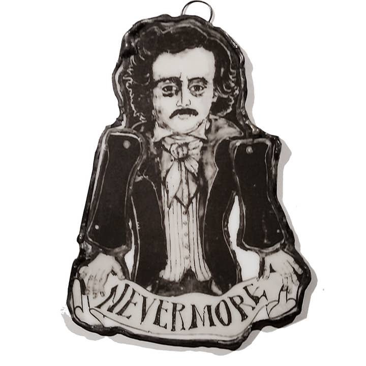 Le Puppet Regime - Wholesale Ornament - Edgar Allen Poe | Nevermore | Small Art | Glass