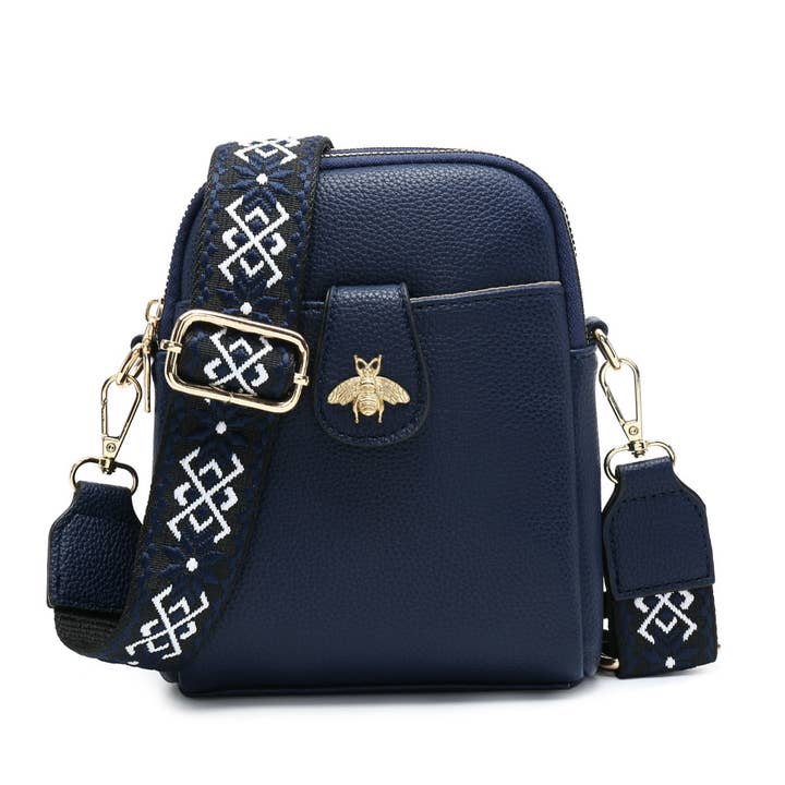 Papaya Fashion Ltd - Wholesale Crossbody Bag - Women's - B23001 Bee Cross Body Handbag with double zip top sections