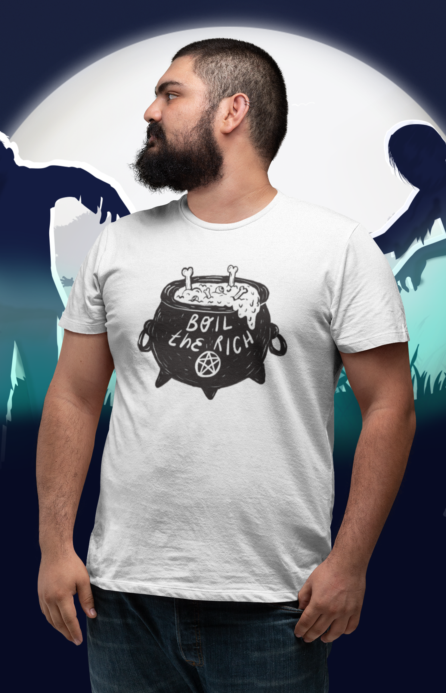 Chiaralascura - Wholesale Screen Printed T-Shirt - Women's - Boil the rich - T-shirt unisex in cotone biologico1