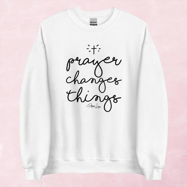 Piper Lou Collection - Wholesale Graphic sweatshirt – Women’s - Prayer Changes Everything Graphic Crewneck Sweatshirt1