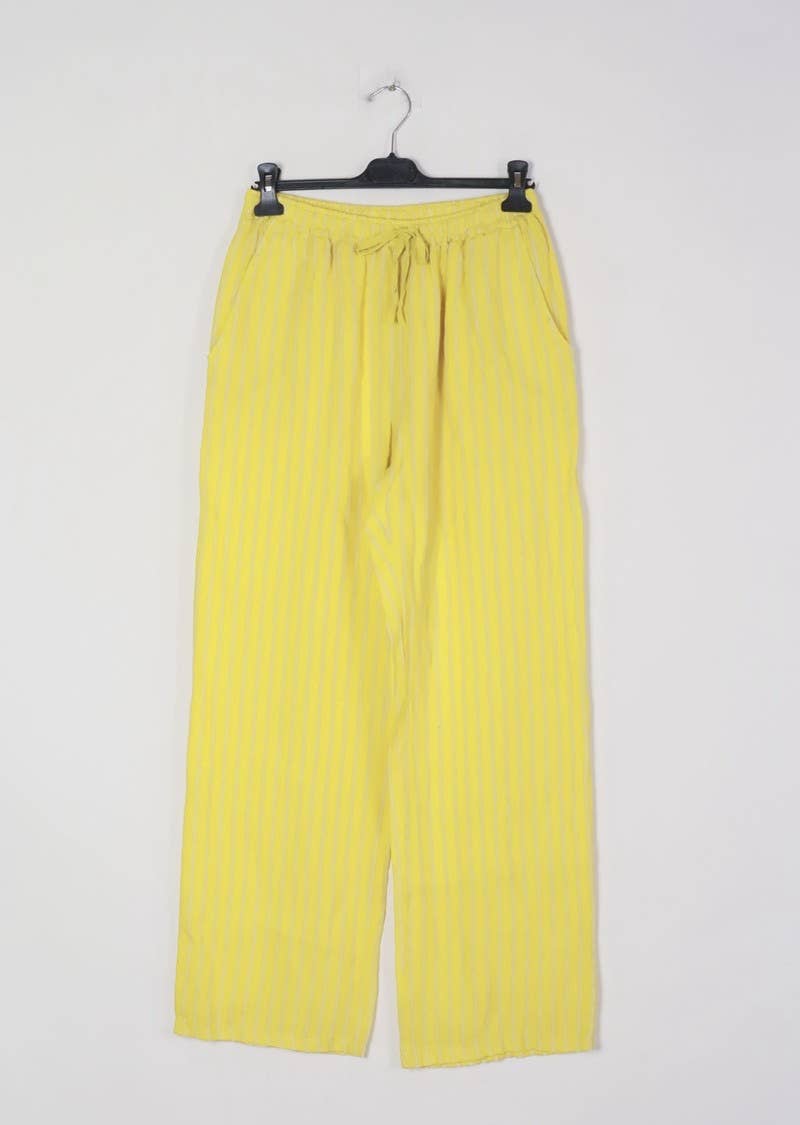 LÉA & LUC - Wholesale Broek - Dames - Gestreepte broek van 100% linnen REF.30132/27