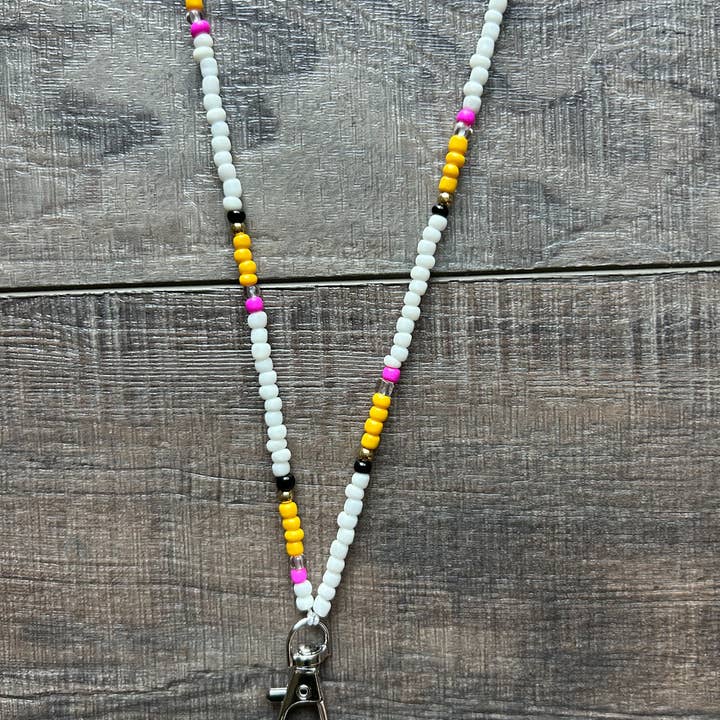 JILLIAN INK LLC - Wholesale Lanyard - Women's - Pencil Teacher Seed Bead Lanyard with Breakaway Clasp