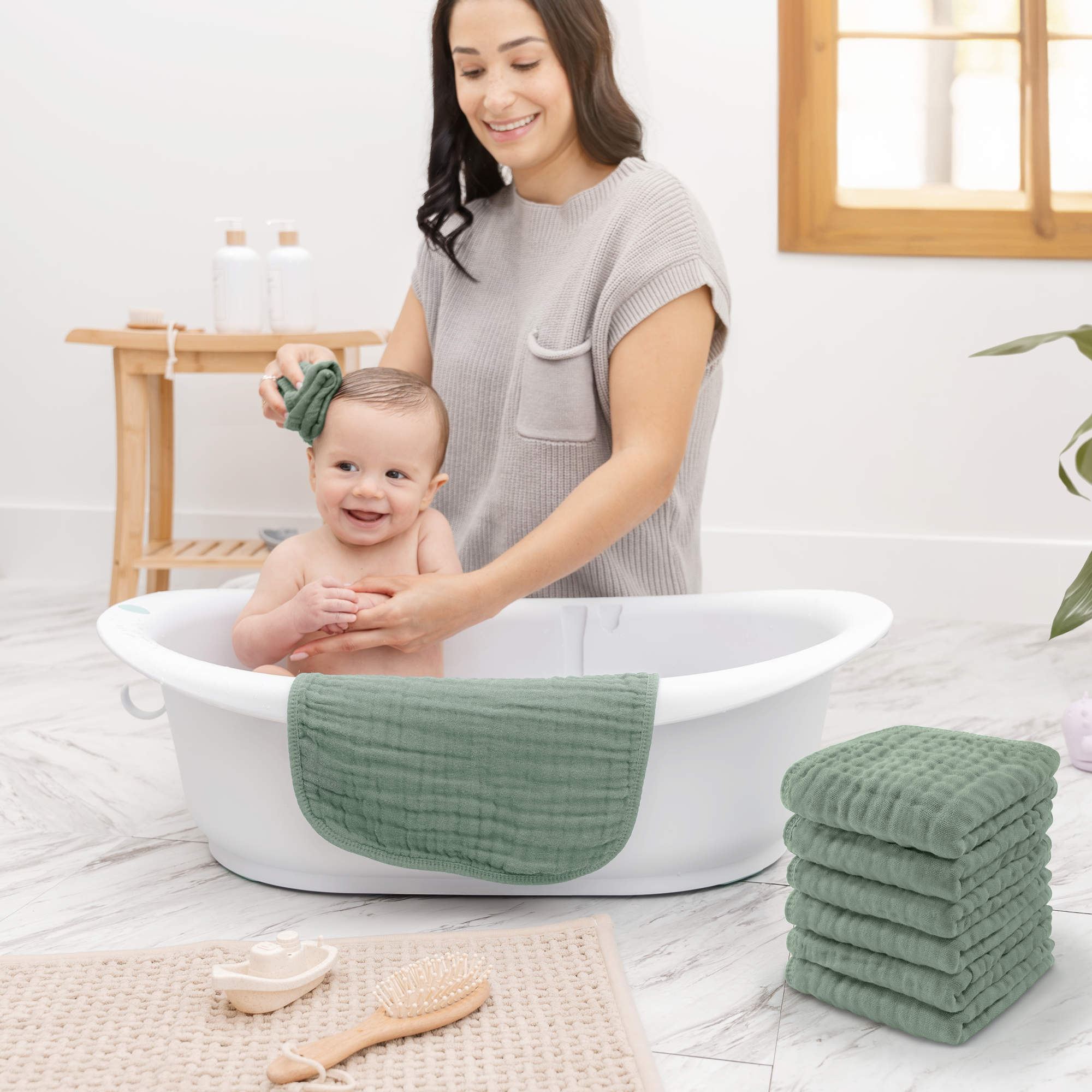 Comfy Cubs – wholesale Wash cloth – Child & baby – Muslin Baby Washcloths, Soft 10"x10" Cotton by Comfy Cubs34