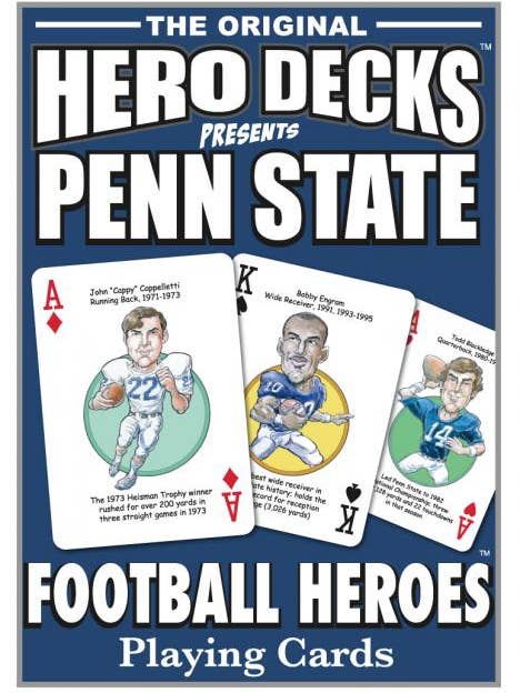 Carte da gioco Penn State Football Heroes per i tifosi dei Nittany Lions per la vendita all'ingrosso da parte di Midwest Novelty / Parody Productions