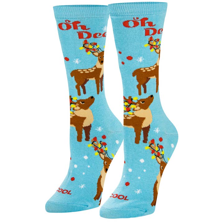 Cool Socks – wholesale Socks – Women's – Oh Deer - Womens Crew Folded