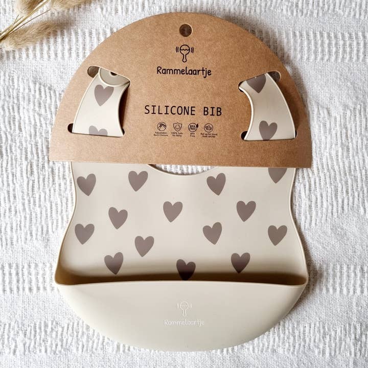 Rammelaartje - Vendita all'ingrosso Tovagliette - Piastra in silicone con vassoio a forma di cuori - Beige