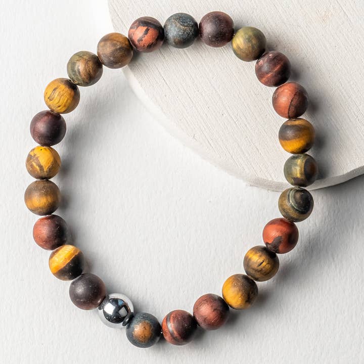 Men's Matte Tiger's Eye Regular Bracelet for wholesale by Be the Light Malas