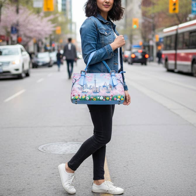 Crossbody Bag, GTA Leather, Hand Painted
for wholesale by Alta Quero