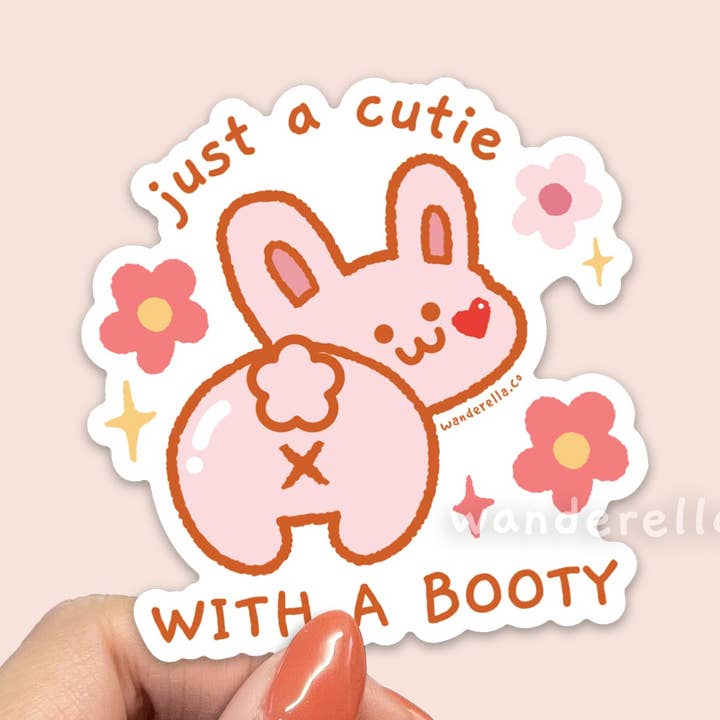 Just a Cutie w/a Booty Sticker for wholesale by Wanderella