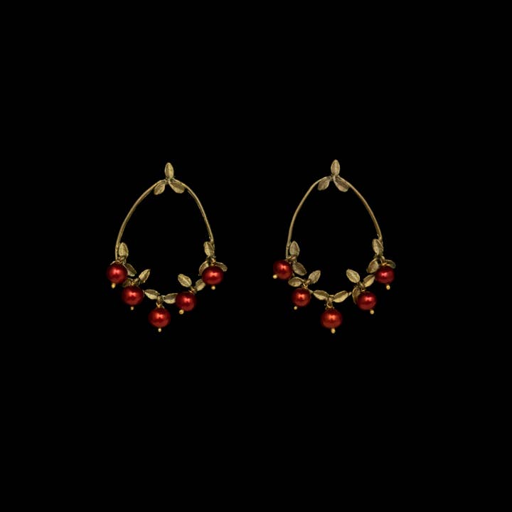 Michael Michaud - Wholesale Hoop Earrings - Cranberry Hoop Post Earrings