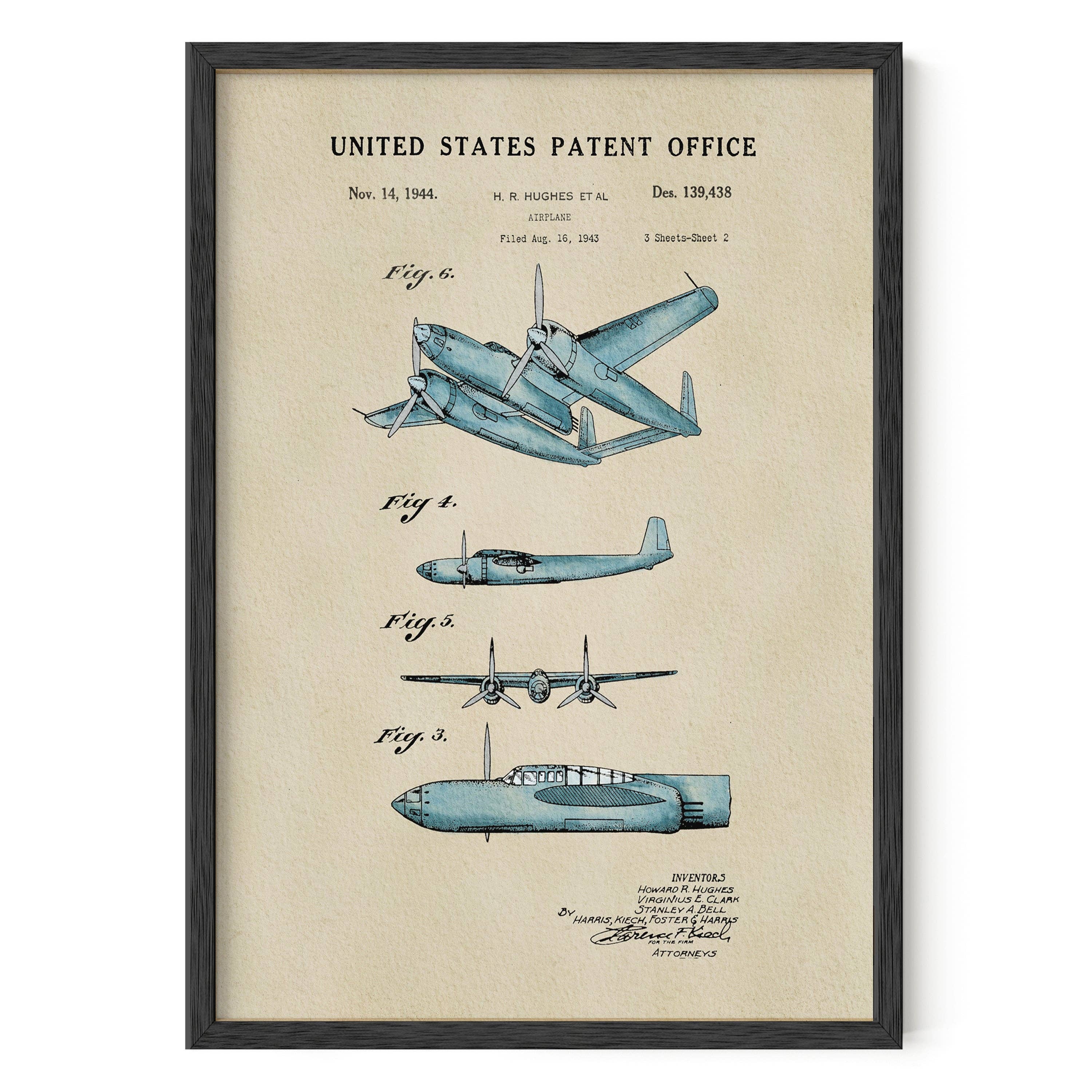 Timeless Patents - Wholesale Art Print - Blue Airplane0