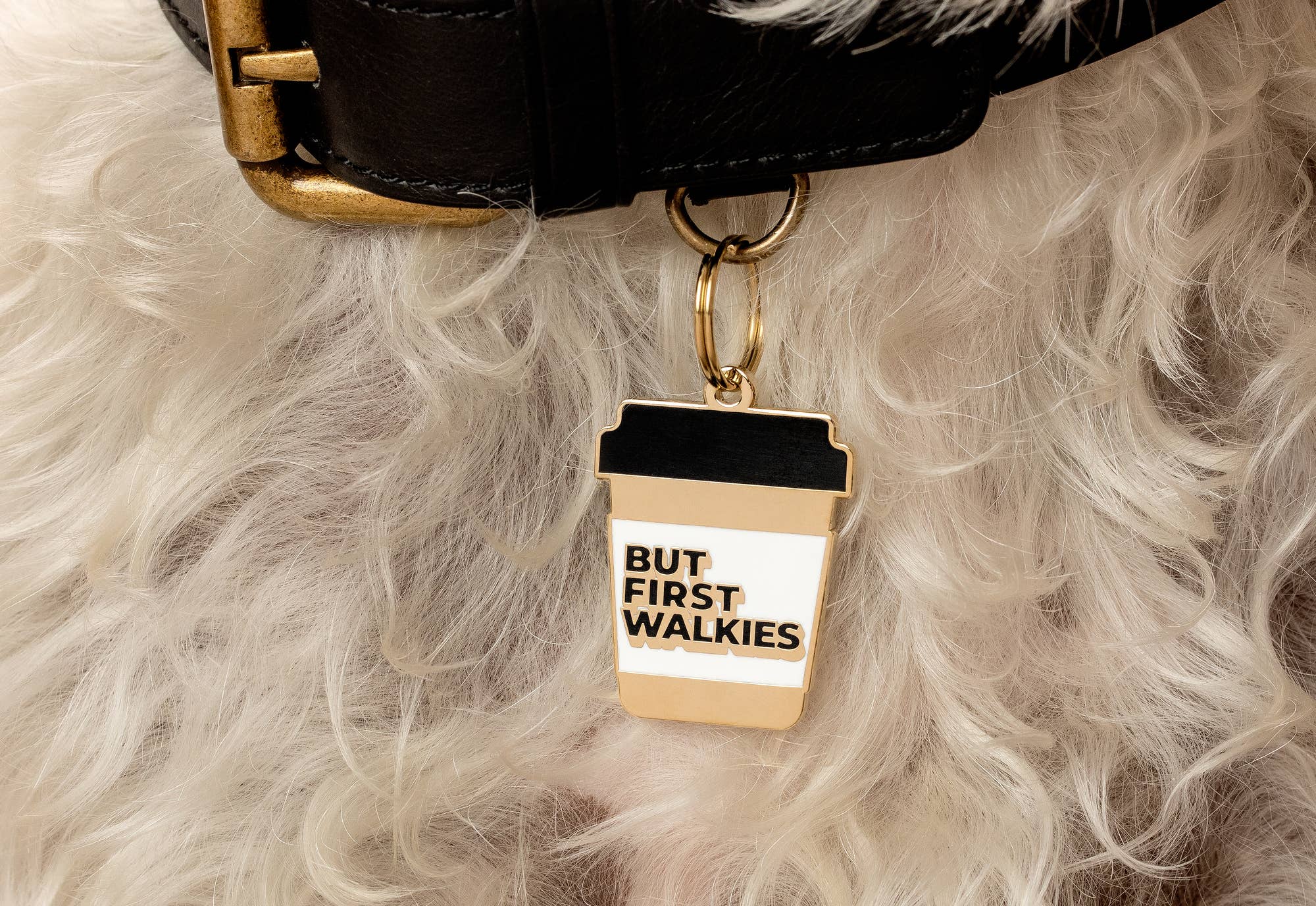 Two Tails Pet Company - Wholesale Pet Identification Tag - Dog - But First Walkies Pet ID Tag1