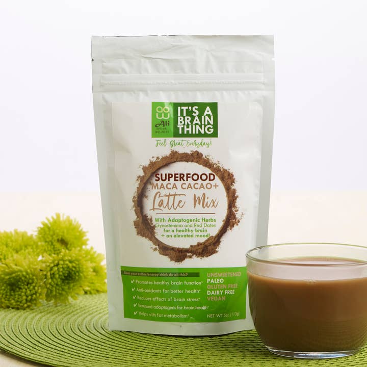 Sugar-Free, Caffeine-Free Superfood Maca Cacao Latte Mix for wholesale by Its a Brain Thing