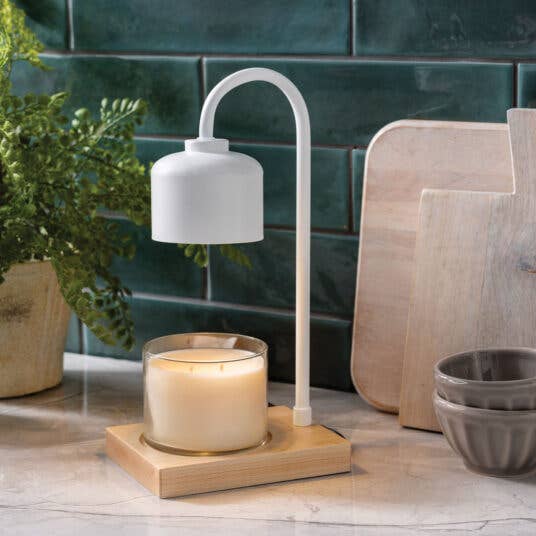 Candle Warmers Etc. Duftlampen & Kerzen - Vente Chauffe-cire - Lampe CANDLE WARMERS® ARCHED pour bougies parfumées blanc/bois1