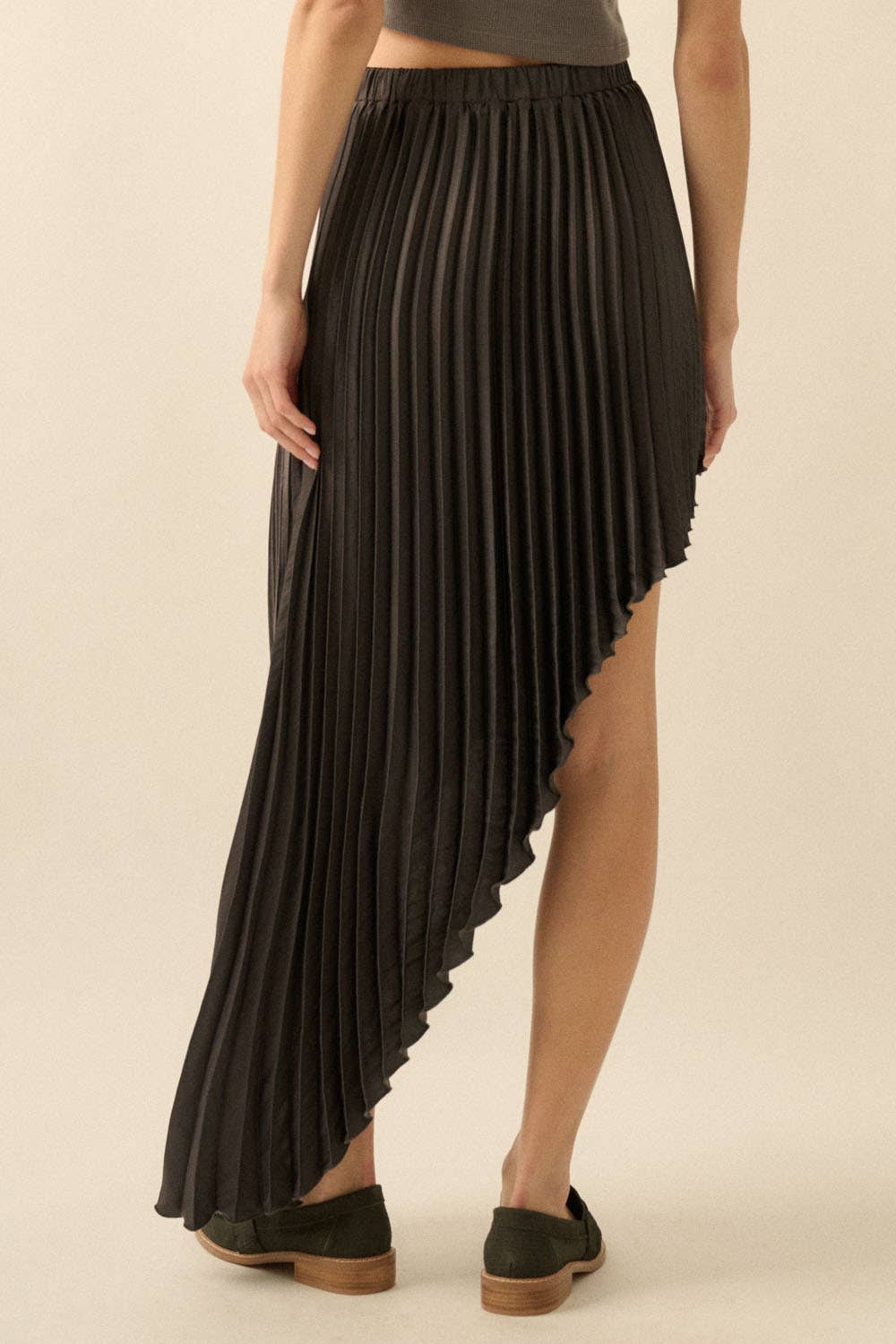 Promesa USA - Wholesale Skirt - Women's - Satin Accordion Pleated Asymmetrical Maxi Skirt11