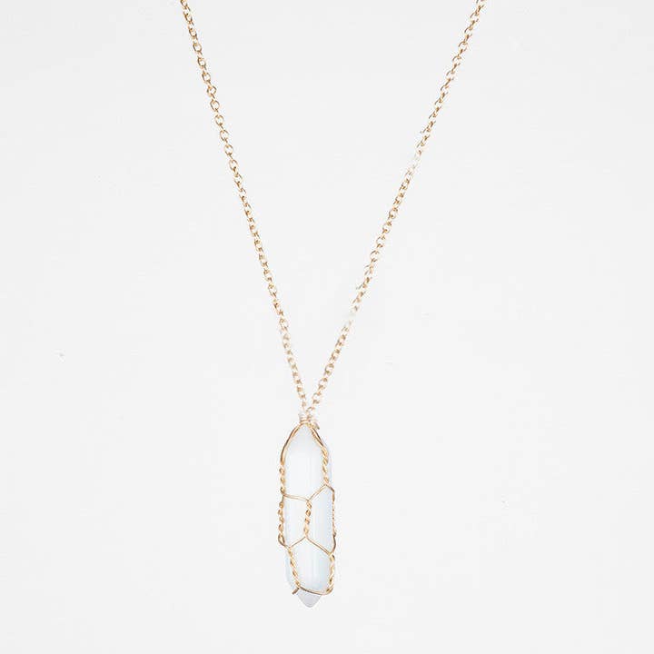 Perimade & Co. LLC – wholesale Hänge-/berlockhalsband – Naturliga Crystal Raw Stone Healing Halsband i massivt koppar